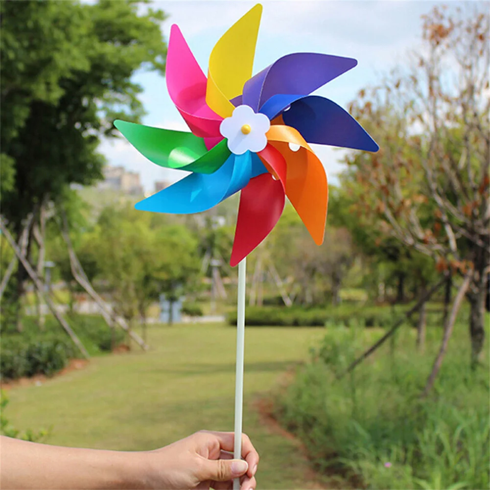 1Pcs Plastic 11in X 6.30in Garden Yard Party Outdoor Windmill Wind Spinner Ornament Decoration Kids Toys Handmade Craft Gifts