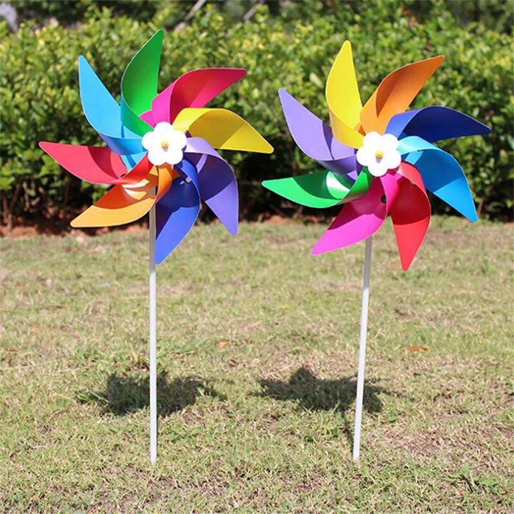 1Pcs Plastic 11in X 6.30in Garden Yard Party Outdoor Windmill Wind Spinner Ornament Decoration Kids Toys Handmade Craft Gifts