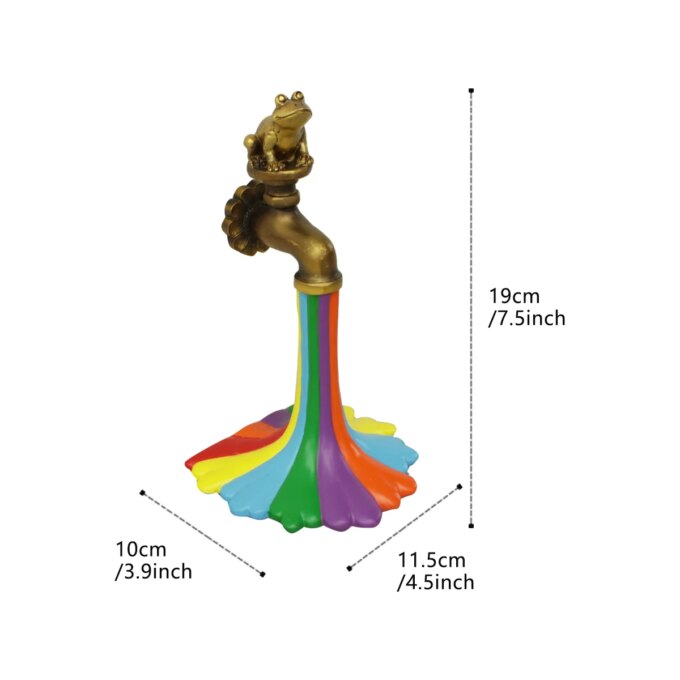 1pc-Flowing Rainbow Resin Statue, Scene Decor, Room Decor, Garden Decor, Outdoor Decoration Ornament, Window Decoration Ornament - Image 6