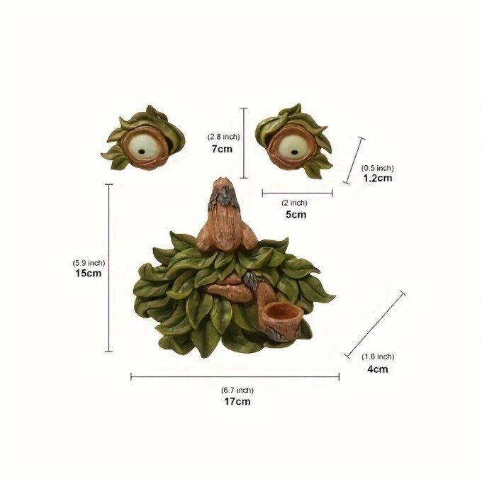 1pc Old Man Tree Hugger Garden Patio Outdoor Tree Sculpture Face Funny Garden Tree Old Fashioned Whimsical Face Decor，Pipe shape - Image 6