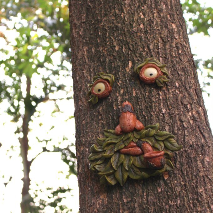 1pc Old Man Tree Hugger Garden Patio Outdoor Tree Sculpture Face Funny Garden Tree Old Fashioned Whimsical Face Decor，Pipe shape - Image 5
