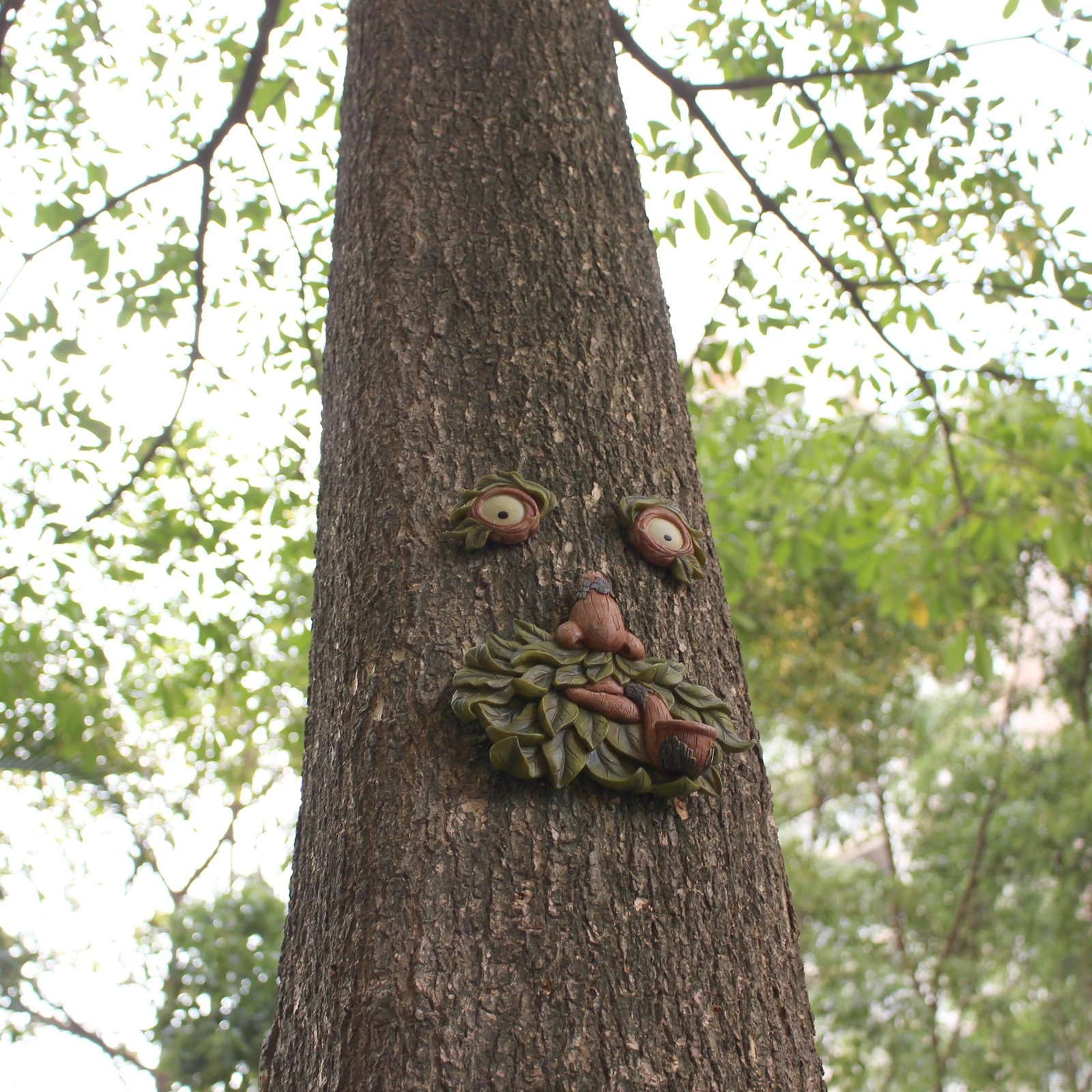 1pc Old Man Tree Hugger Garden Patio Outdoor Tree Sculpture Face Funny Garden Tree Old Fashioned Whimsical Face Decor，Pipe shape