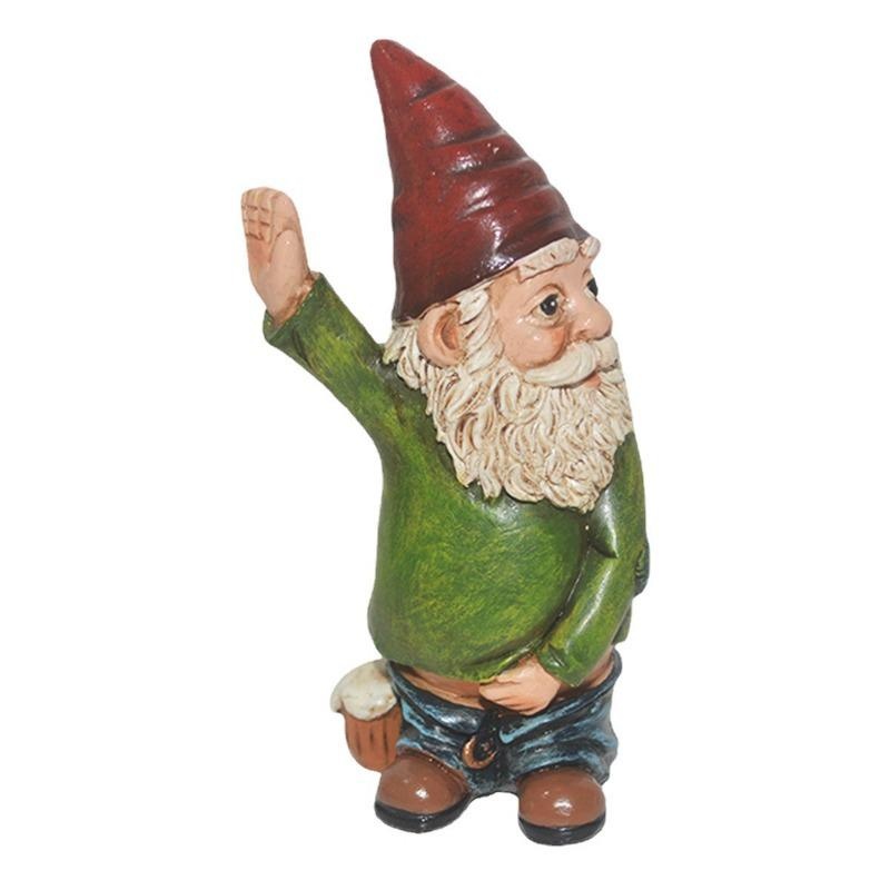 Creative Urinating Gnome Statue Resin Crafts White Bearded Old Man Dwarf Sculpture Christmas Garden Courtyard Decoration