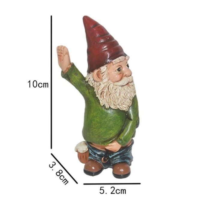 Creative Urinating Gnome Statue Resin Crafts White Bearded Old Man Dwarf Sculpture Christmas Garden Courtyard Decoration - Image 4