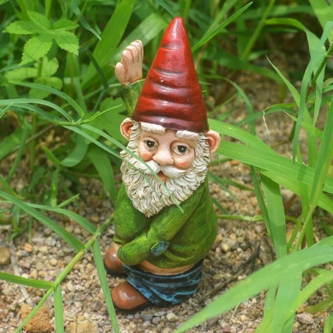 Creative Urinating Gnome Statue Resin Crafts White Bearded Old Man Dwarf Sculpture Christmas Garden Courtyard Decoration - Image 5