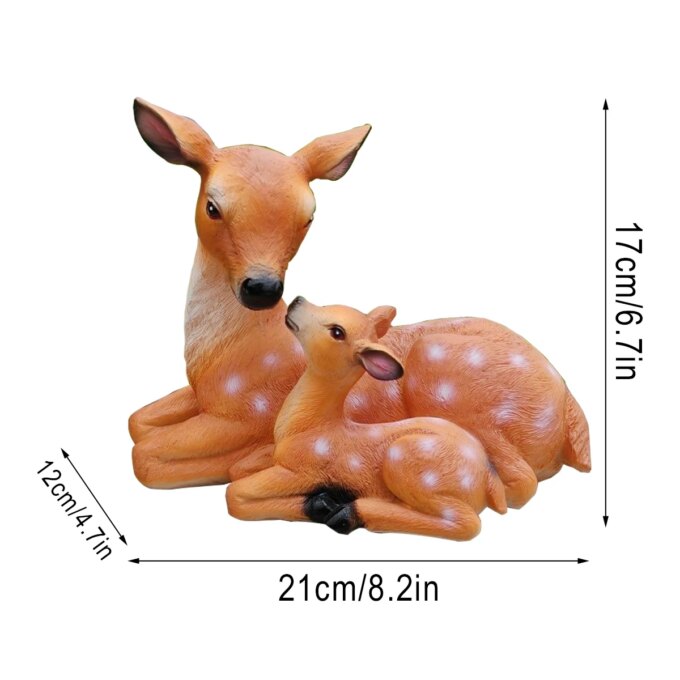 Garden Animal Deer Statues Realistic Sculpture Mothers Love Doe and Fawn  Buck Stag Reindeer Outdoor Garden Yard Lawn Ornaments - Image 3