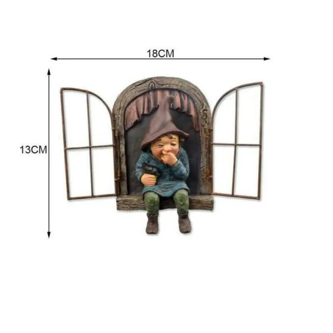 Naughty Garden Gnome Statue Elf Out The Door Tree Hugger Home Yard Decor - Image 6