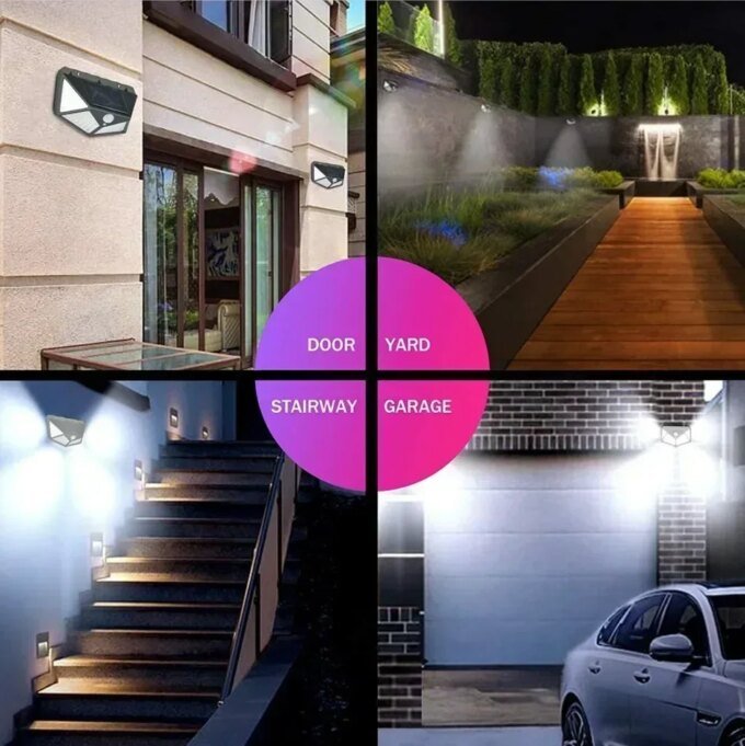 LED Solar Lights Outdoor Waterproof External Solar Lamp Motion Sensor Garden Lights Solar Power Sunlight Yard Wall Street Light - Image 2