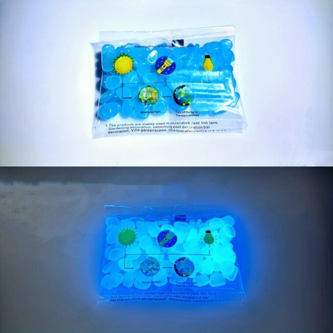 100/500pcs Glow In The Dark Pebbles, Resin Luminous Stones For Landscape, Garden Paths, Potted Plants, Parks, Aquarium Decor, - Image 3
