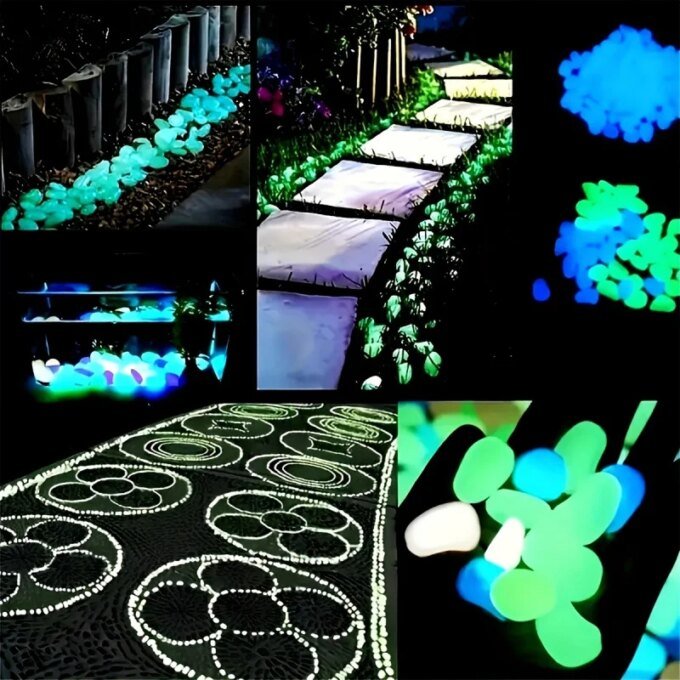 100pcs Glow In The Dark Pebbles, Resin Luminous Stones For Landscape, Garden Paths, Potted Plants, Parks, Aquarium Decor, - Image 4