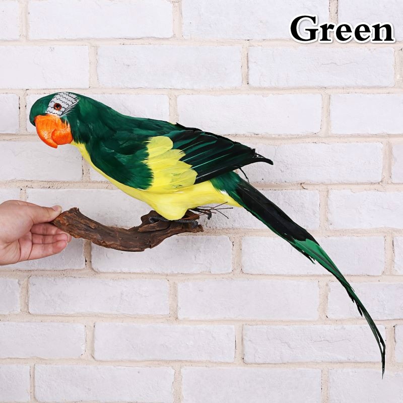 45cm Simulation Parrot Handmade Foam Feather Macaw Lawn Figurine Ornament Fake Animal Bird Garden Prop Decoration