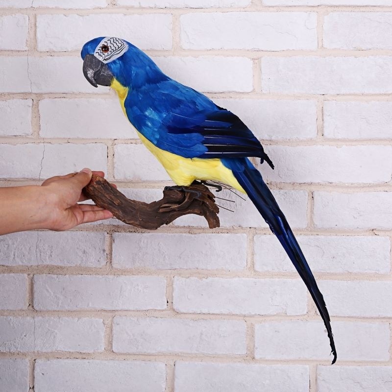 45cm Simulation Parrot Handmade Foam Feather Macaw Lawn Figurine Ornament Fake Animal Bird Garden Prop Decoration
