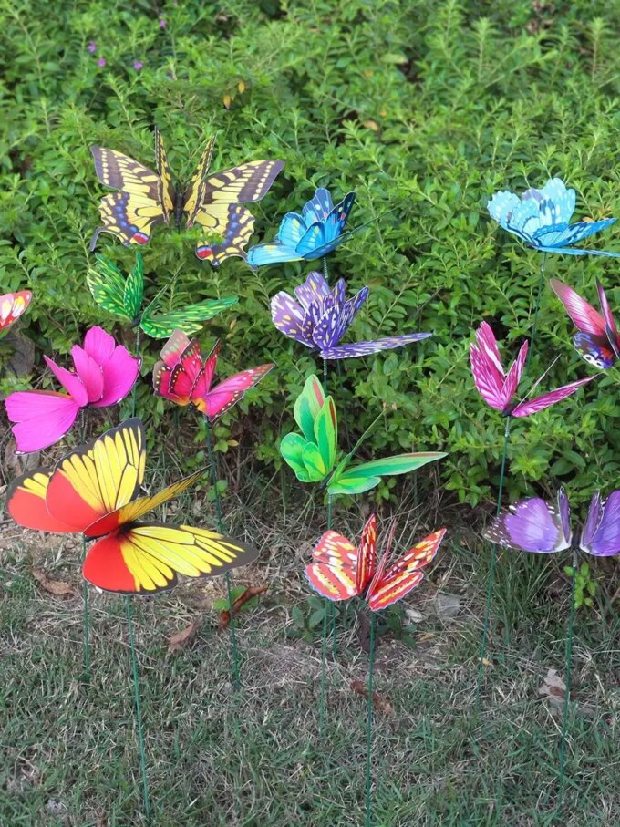 5-50Pcs Waterproof Butterfly Garden Yard Planter Butterfly Flower Arrangement Colorful Butterfly Outdoor Decor Flower Pots Decor - Image 5