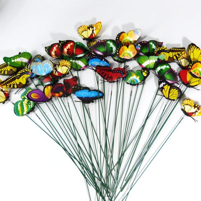 5-50Pcs Waterproof Butterfly Garden Yard Planter Butterfly Flower Arrangement Colorful Butterfly Outdoor Decor Flower Pots Decor - Image 3