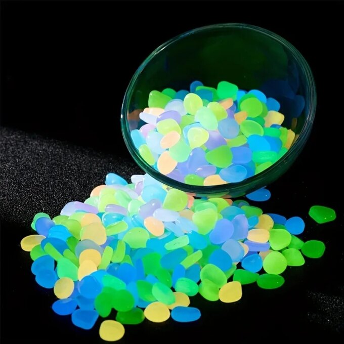 500pcs/bag Glow-in-the-Dark Pebbles Create A Magical Garden Aquarium Decoration Landscaping Or Wedding Decoration - Image 4