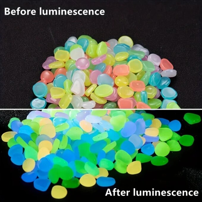 500pcs/bag Glow-in-the-Dark Pebbles Create A Magical Garden Aquarium Decoration Landscaping Or Wedding Decoration - Image 3