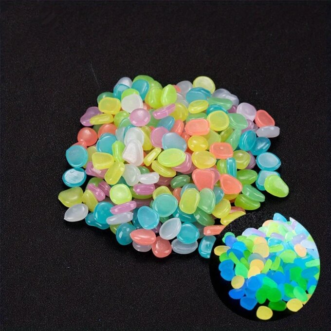 500pcs/bag Glow-in-the-Dark Pebbles Create A Magical Garden Aquarium Decoration Landscaping Or Wedding Decoration - Image 6
