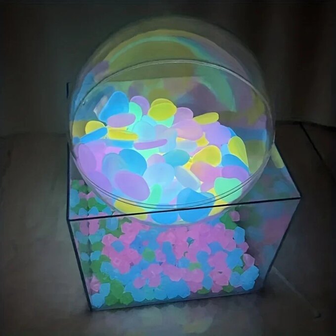 500pcs/bag Glow-in-the-Dark Pebbles Create A Magical Garden Aquarium Decoration Landscaping Or Wedding Decoration - Image 5
