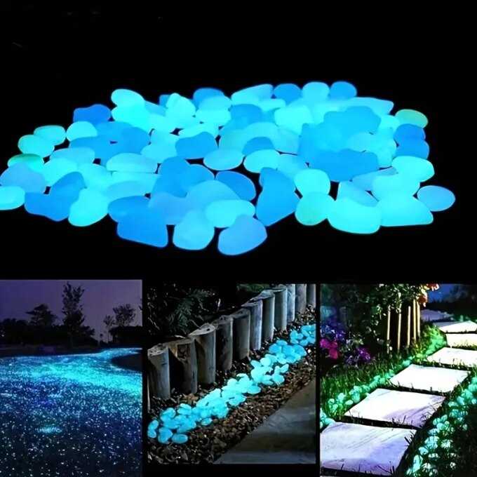 500pcs/bag Glow-in-the-Dark Pebbles Create A Magical Garden Aquarium Decoration Landscaping Or Wedding Decoration - Image 2