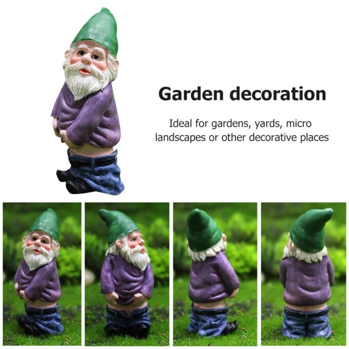 1/4PCS Resin Drunk Dwarf Moss Landscape Decoration Gnome Miniature Statue Ornaments Outdoor Fairy Garden Decoration Handicraft - Image 4