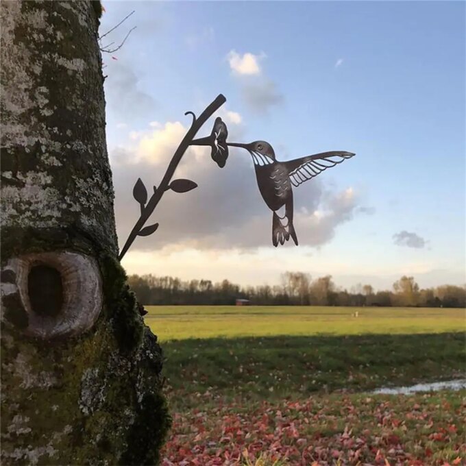 Handmade Steel Birds Silhouette Metal Animal Crafts Garden Backyard Branch Birds Garden Art Decoration Statues Bird Ornament - Image 4