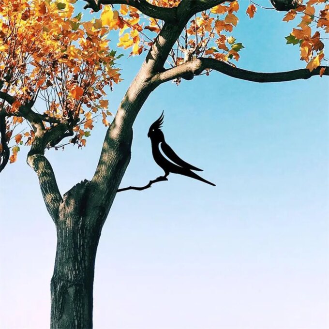 Handmade Steel Birds Silhouette Metal Animal Crafts Garden Backyard Branch Birds Garden Art Decoration Statues Bird Ornament - Image 2