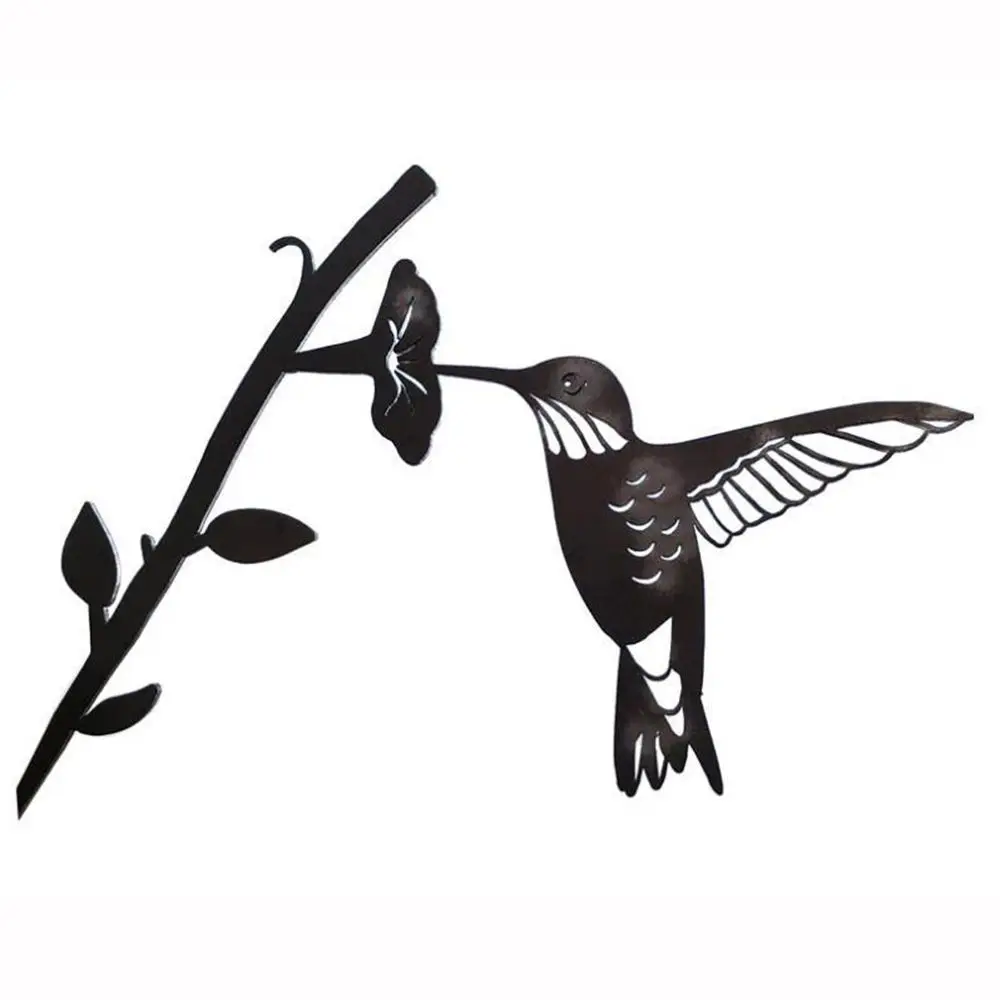 Handmade Steel Birds Silhouette Metal Animal Crafts Garden Backyard Branch Birds Garden Art Decoration Statues Bird Ornament