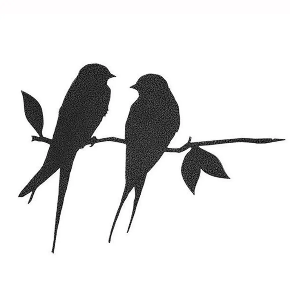 Handmade Steel Birds Silhouette Metal Animal Crafts Garden Backyard Branch Birds Garden Art Decoration Statues Bird Ornament