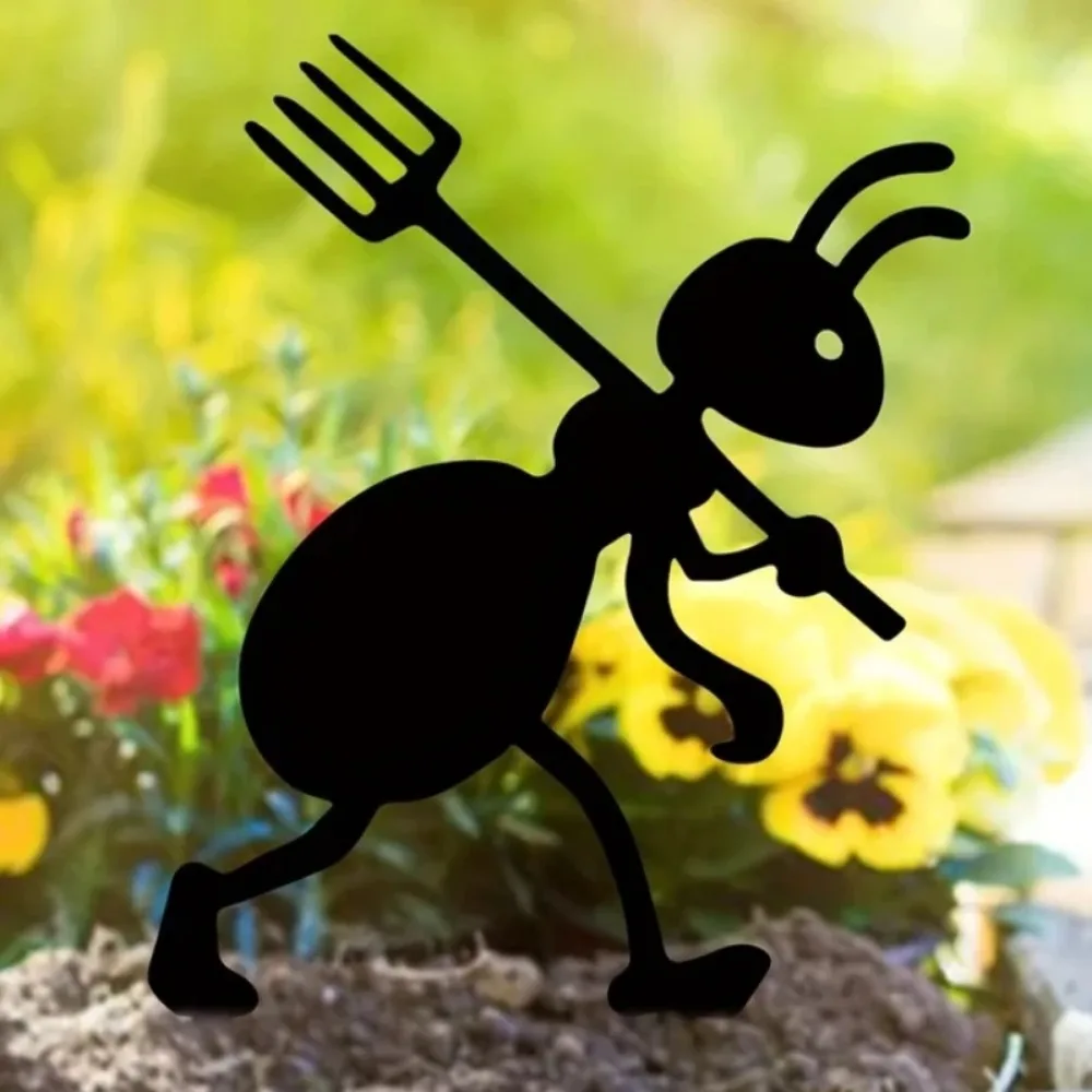 Garden Decor Ants Metal Ants Gardening Ornaments Yard Metal Art Backyard Lawn Stakes Decor Ants Garden Iron Crafts