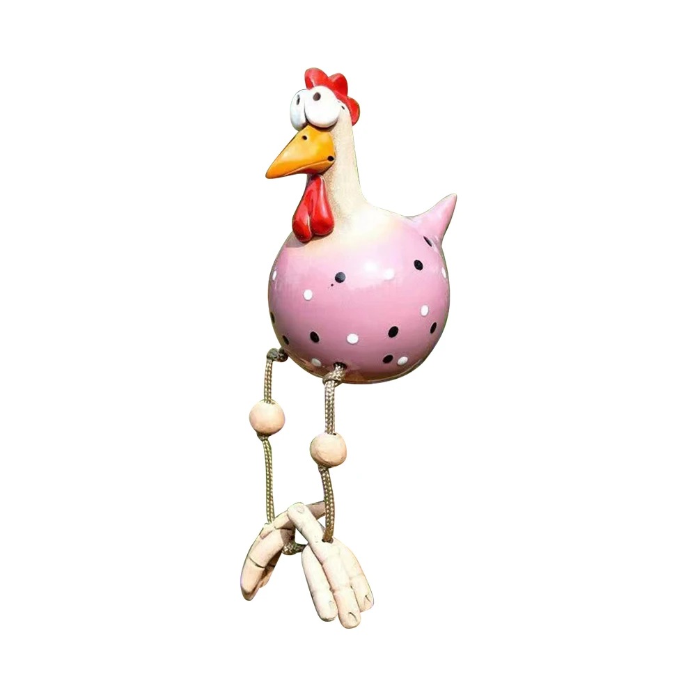 Ceramic Chicken Hilde Garden Decoration Animal Figure Garden Plug Pottery Figurines Handcraft Landscape Ornament Miniatures