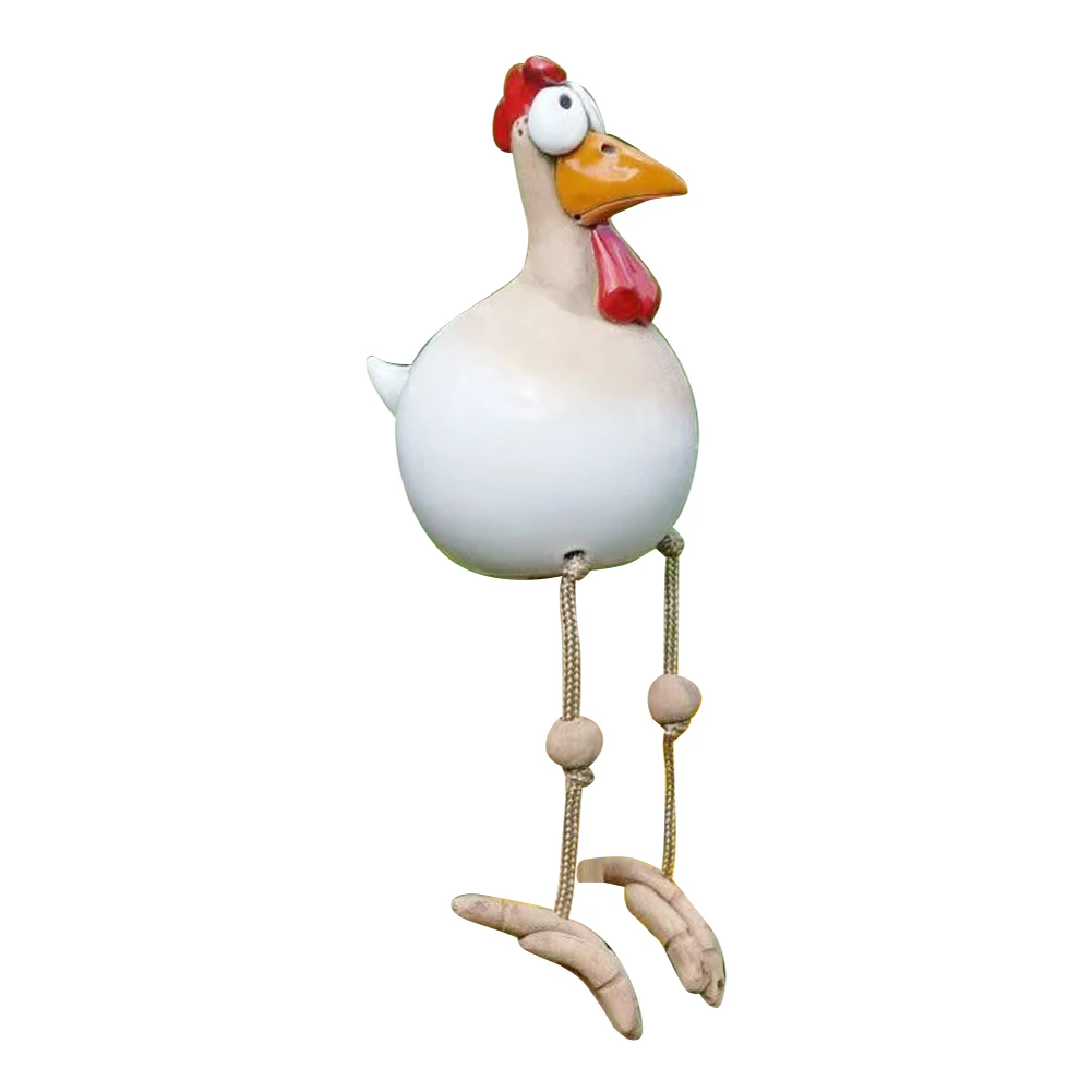 Ceramic Chicken Hilde Garden Decoration Animal Figure Garden Plug Pottery Figurines Handcraft Landscape Ornament Miniatures