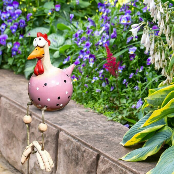 Ceramic Chicken Hilde Garden Decoration Animal Figure Garden Plug Pottery Figurines Handcraft Landscape Ornament Miniatures - Image 3