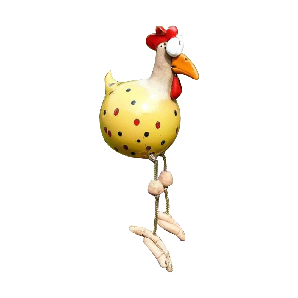 Ceramic Chicken Hilde Garden Decoration Animal Figure Garden Plug Pottery Figurines Handcraft Landscape Ornament Miniatures