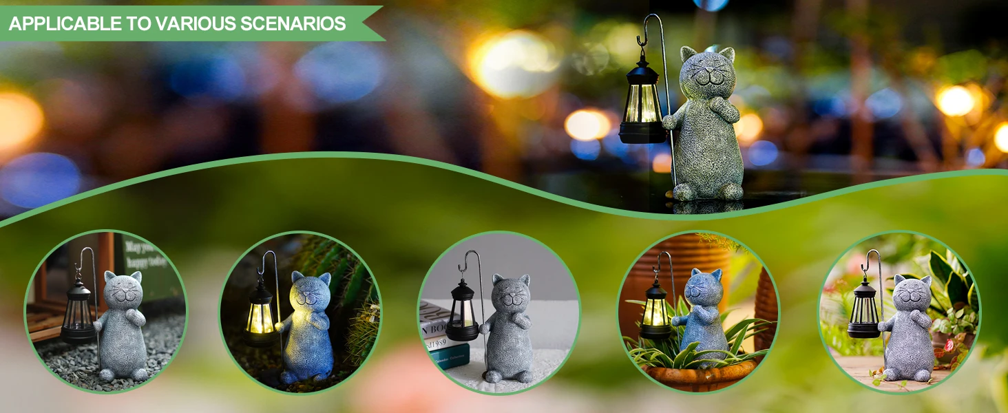 Cute Solar-Powered Kitten Lights - Waterproof Garden Decor - Durable Cloth Landscape Lighting for Courtyard & Outdoor Spaces