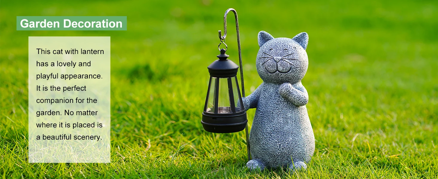 Cute Solar-Powered Kitten Lights - Waterproof Garden Decor - Durable Cloth Landscape Lighting for Courtyard & Outdoor Spaces