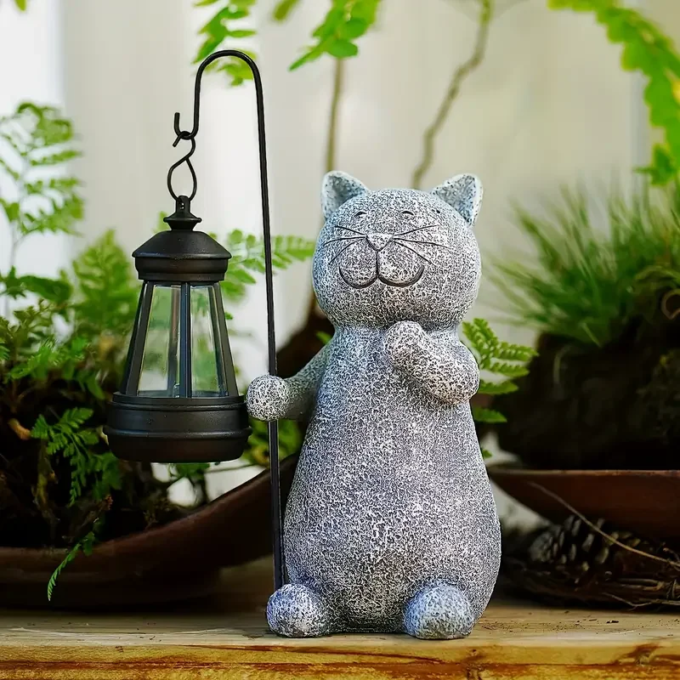 Cute Solar-Powered Kitten Lights - Waterproof Garden Decor - Durable Cloth Landscape Lighting for Courtyard & Outdoor Spaces - Image 2