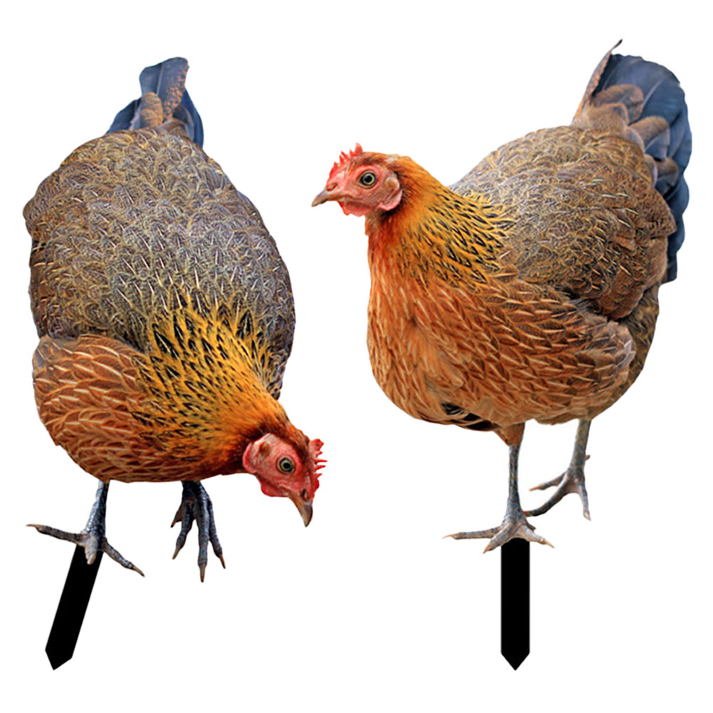 2 Pcs Outdoor Decorations Decorative Garden Inserts Chicken for Patio and Yard Ground Plug Simulation Lawn Ornament Ornaments