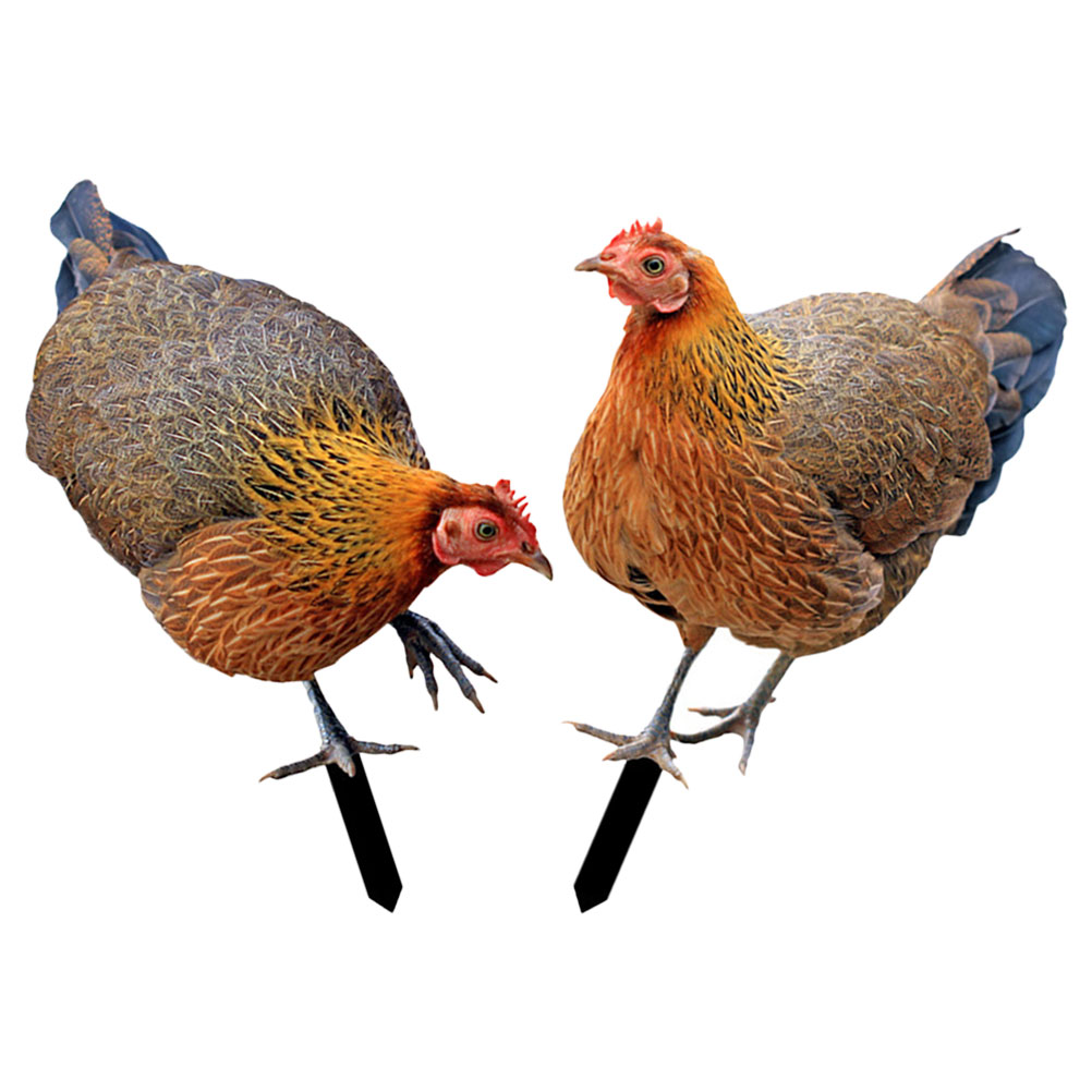 2 Pcs Outdoor Decorations Decorative Garden Inserts Chicken for Patio and Yard Ground Plug Simulation Lawn Ornament Ornaments