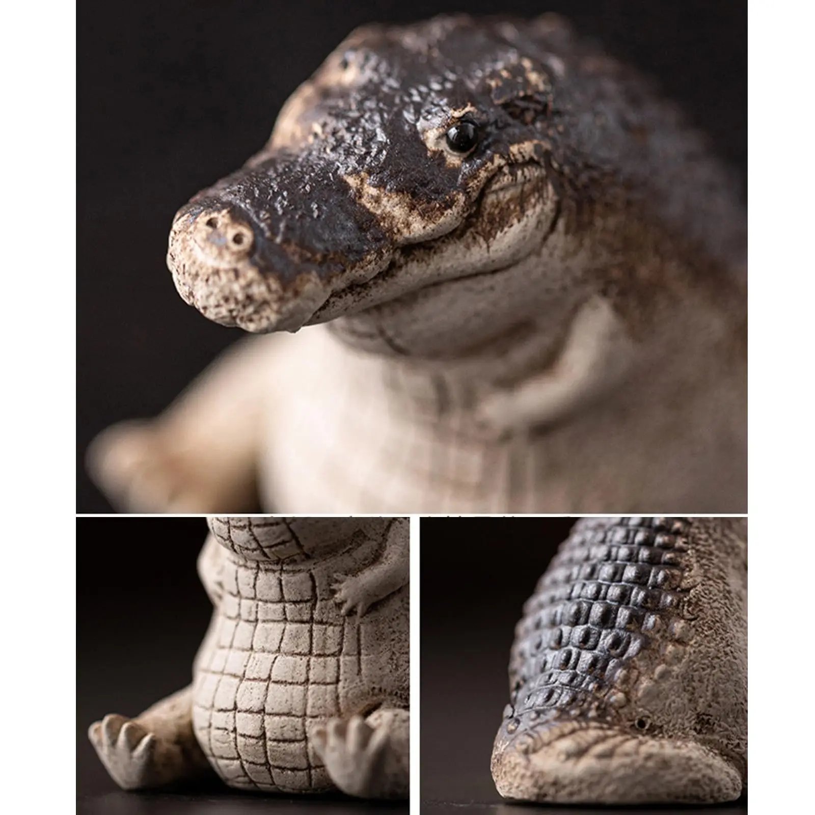 Baby Crocodile Statue Ornaments, Garden Courtyard Animal Baby Crocodile Statue Mini Resin Decorative Garden Ornaments