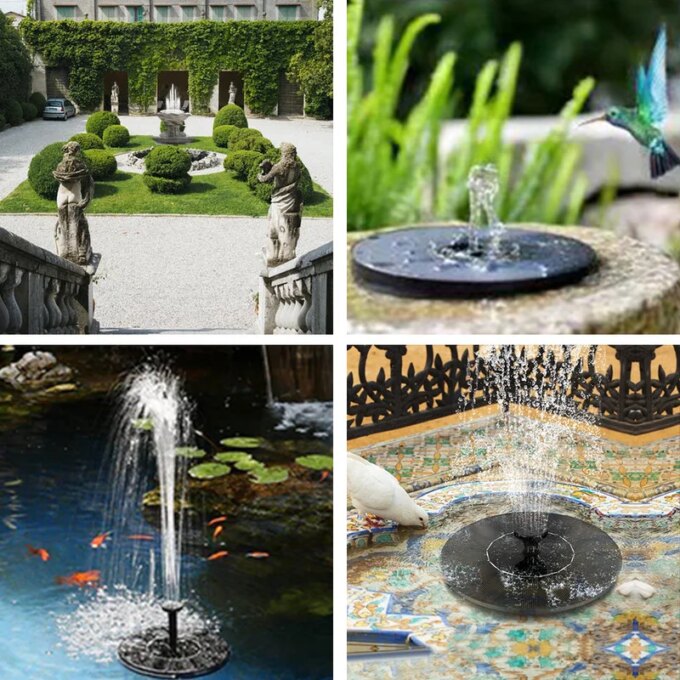 Mini Solar Water Fountain Pool Pond Waterfall Fountain Garden Decoration Outdoor Bird Bath Solar Powered Fountain Floating Water - Image 6