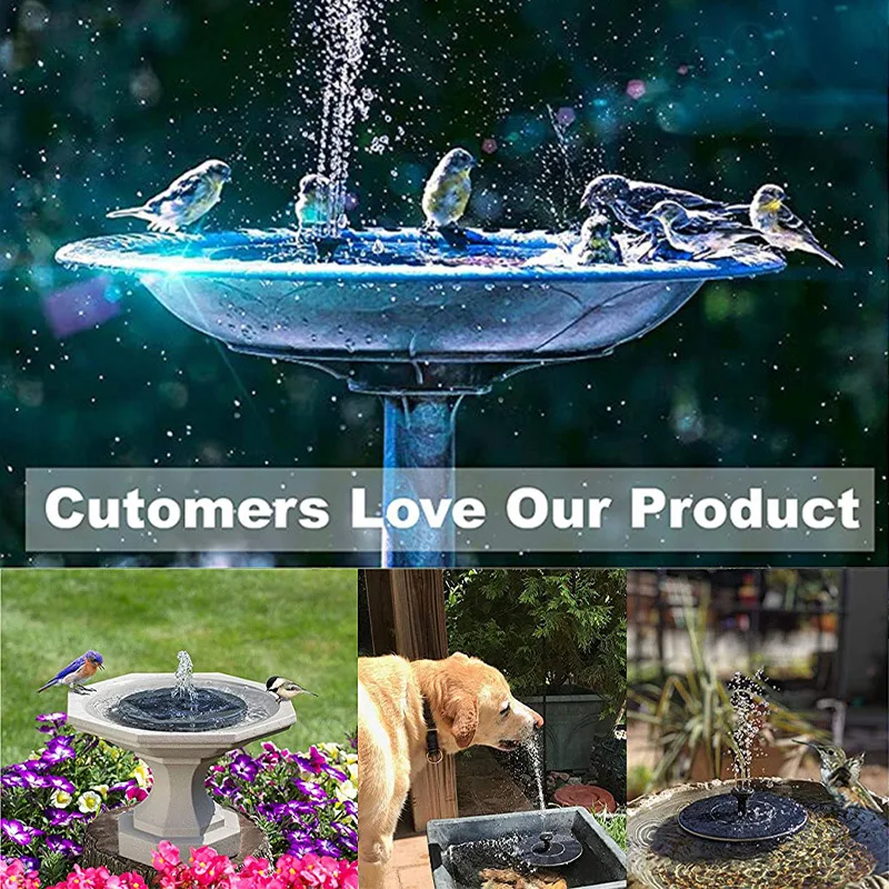 Mini Solar Water Fountain Pool Pond Waterfall Fountain Garden Decoration Outdoor Bird Bath Solar Powered Fountain Floating Water