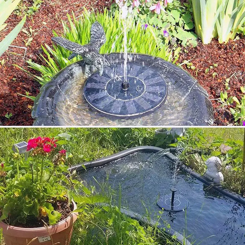 Mini Solar Water Fountain Pool Pond Waterfall Fountain Garden Decoration Outdoor Bird Bath Solar Powered Fountain Floating Water
