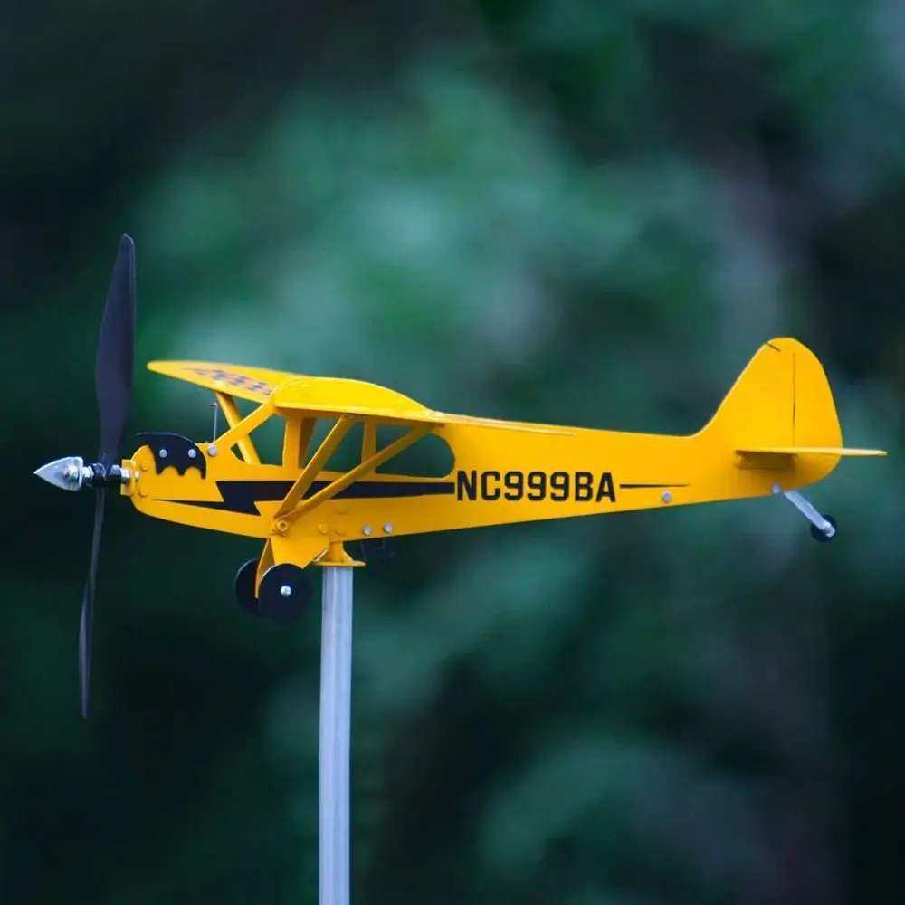 3D Metal Pipe Windmill Wind Direction Compass Weather Vane Garden Decoration Airplane Weathervane
