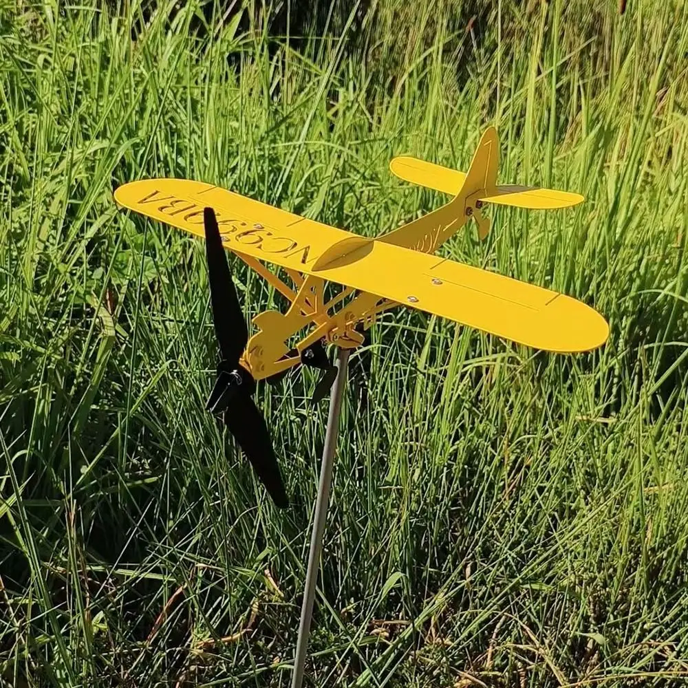 3D Metal Pipe Windmill Wind Direction Compass Weather Vane Garden Decoration Airplane Weathervane