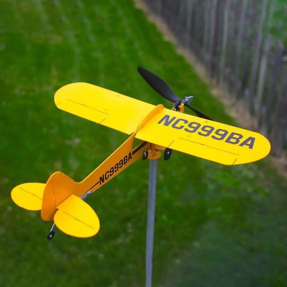 3D Metal Pipe Windmill Wind Direction Compass Weather Vane Garden Decoration Airplane Weathervane