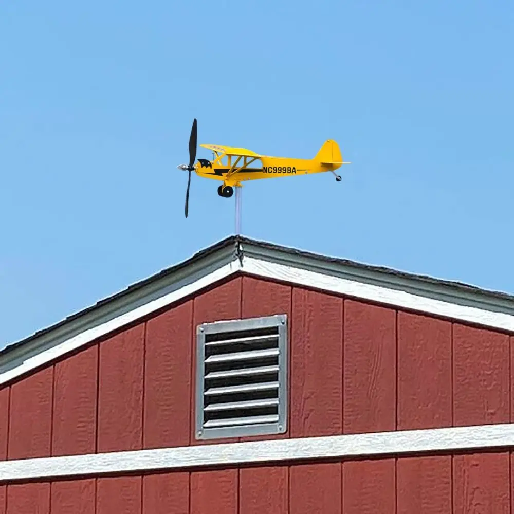 3D Metal Pipe Windmill Wind Direction Compass Weather Vane Garden Decoration Airplane Weathervane