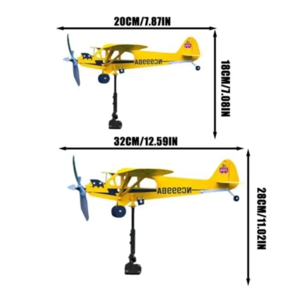 3D Metal Pipe Windmill Wind Direction Compass Weather Vane Garden Decoration Airplane Weathervane