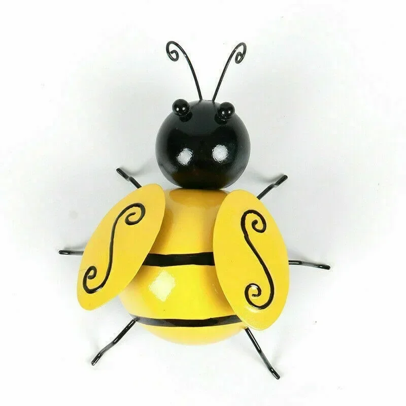 4PCS Decorative Metal Art Bumble Bee Backyard Garden Accents Wall Ornament Patio Decoration Outdoor Decor Garden Statues 2023