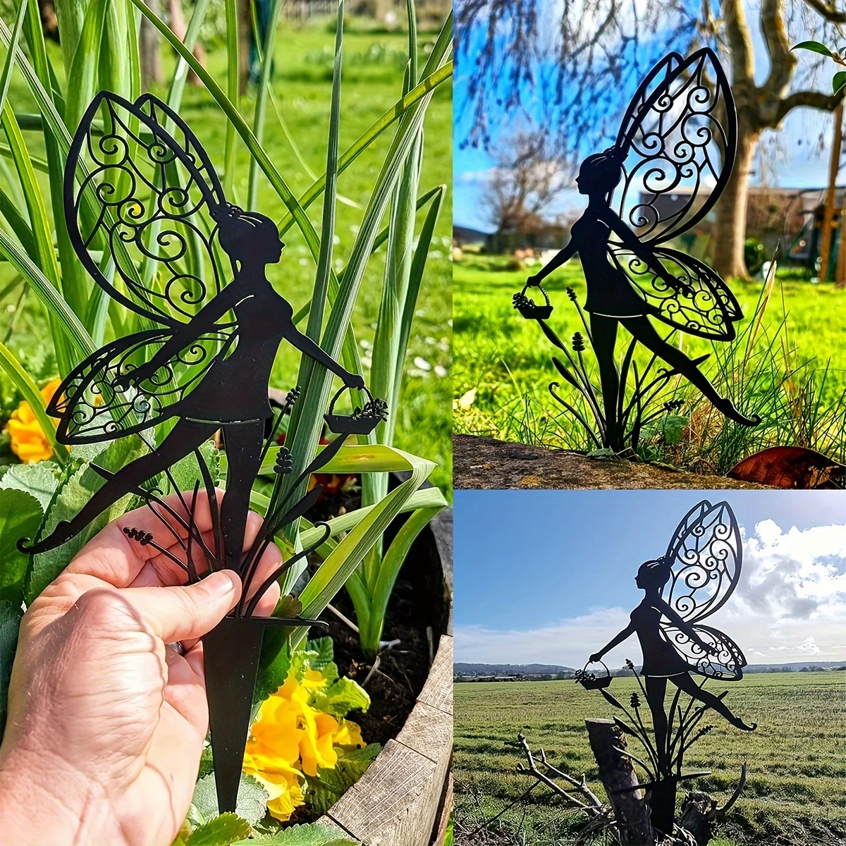 Outdoor Flower Fairy Garden Patio Lawn Ground Plug Fairy Terrace Flower Pot Insert Garden Decoration