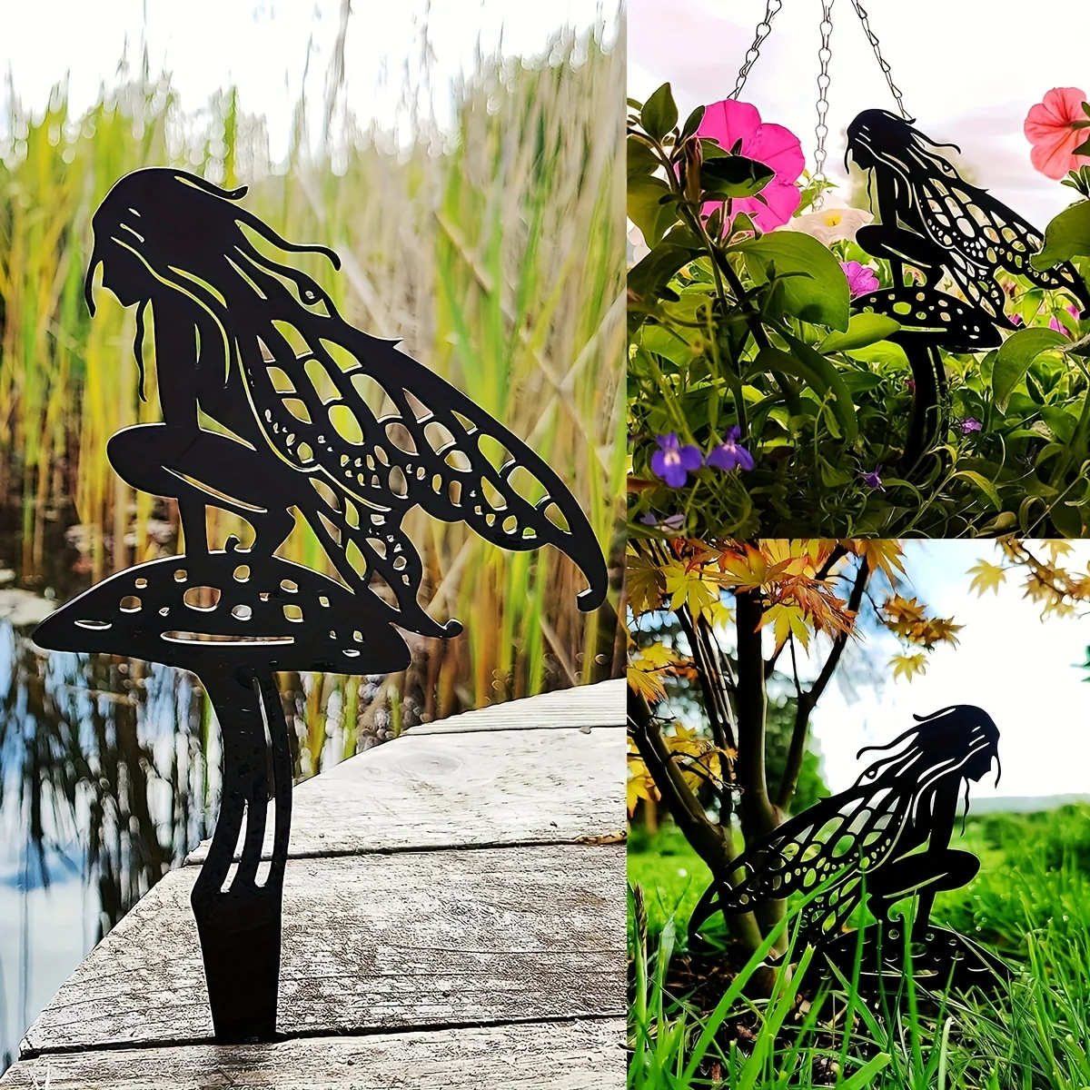 Outdoor Flower Fairy Garden Patio Lawn Ground Plug Fairy Terrace Flower Pot Insert Garden Decoration